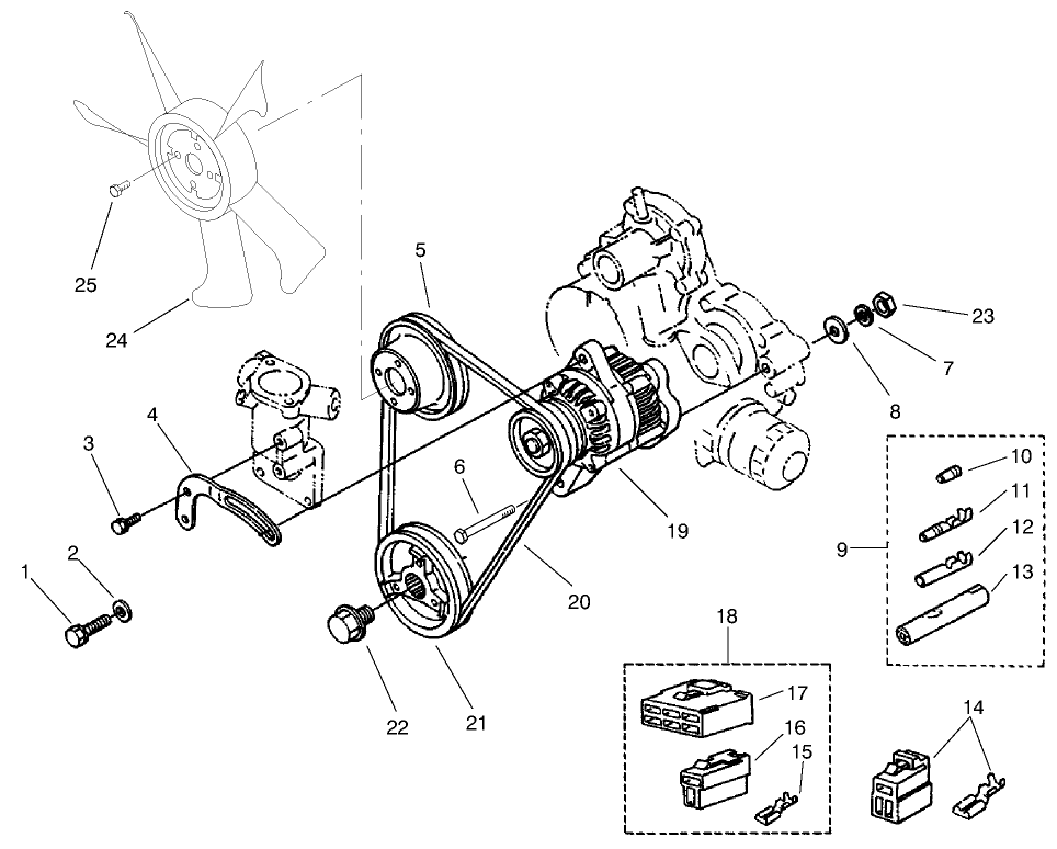 Alternator and Pulley Assembly
