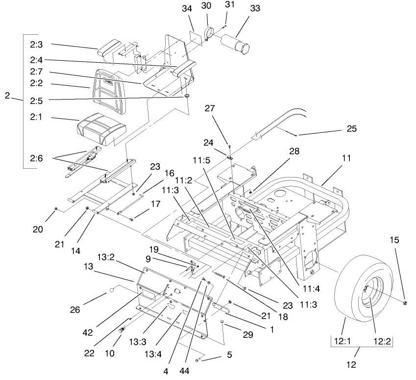 Rear Frame And Wheel Assembly