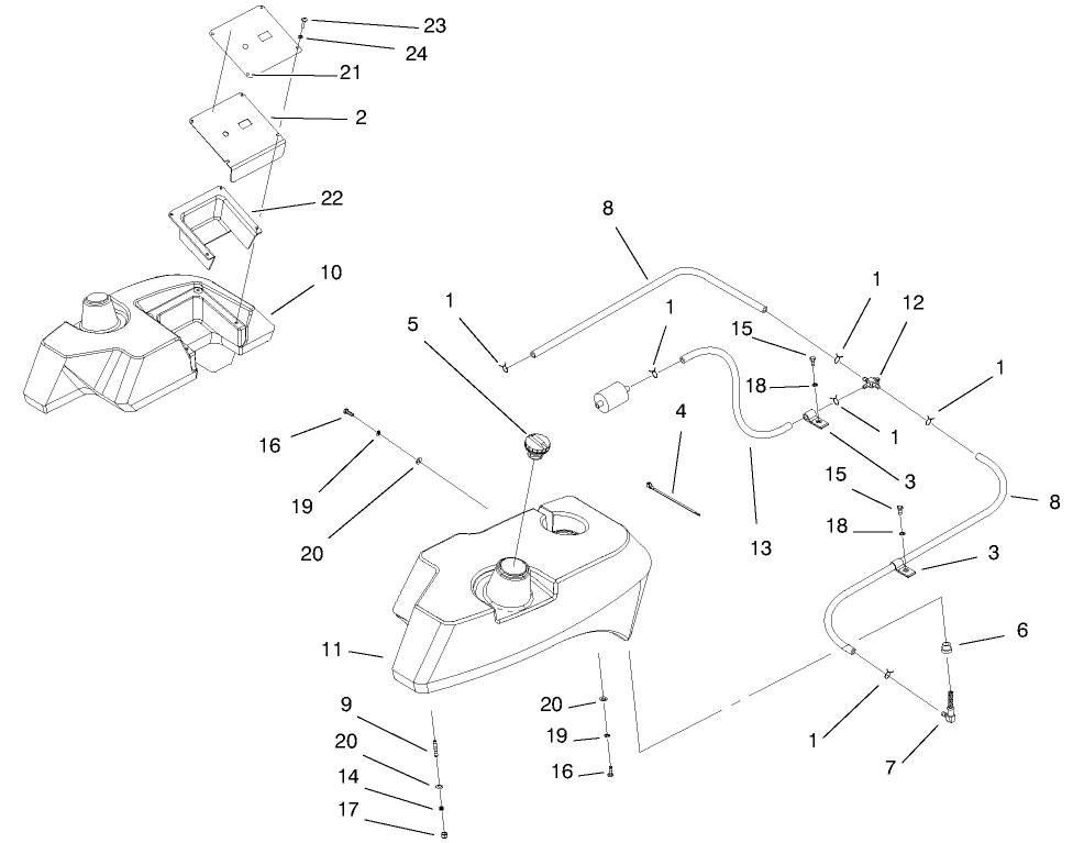 Tank And Fuel Lines Assembly