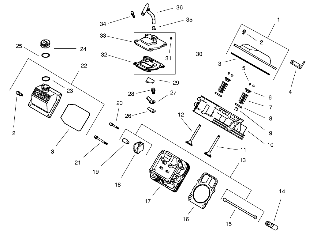 Group 4-Head/valve/breather (ch25s 68606 Kohler)