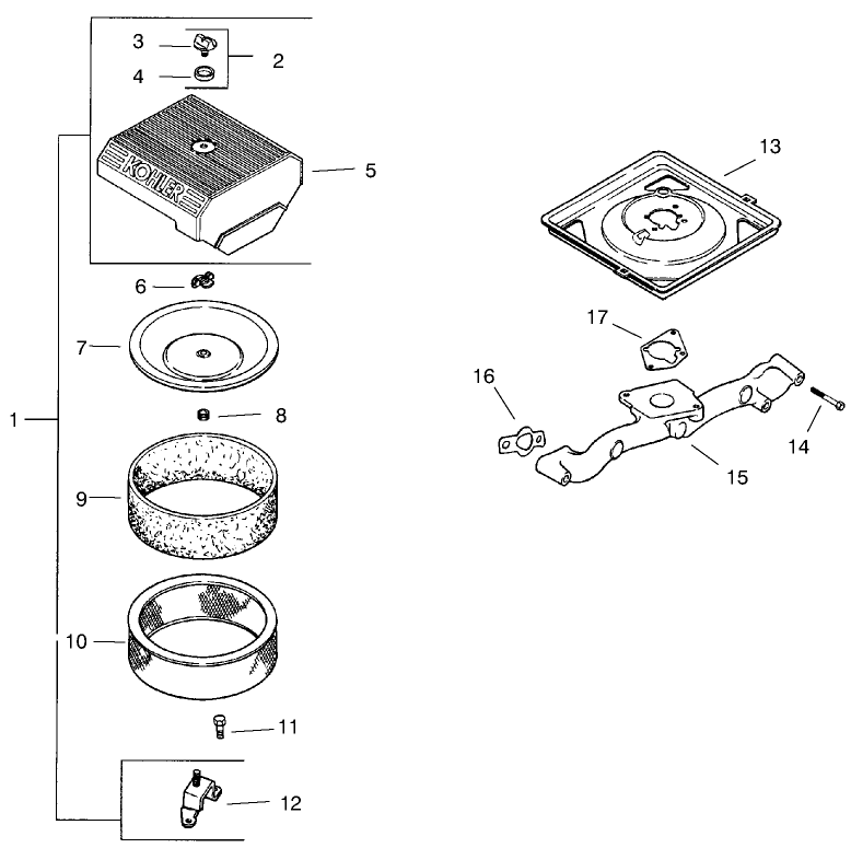 Group 10-Air Intake/filtration (ch25s 68606 Kohler)