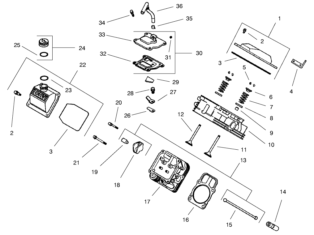 Group 4-Head/valve/breather (ch25s 68606 Kohler)