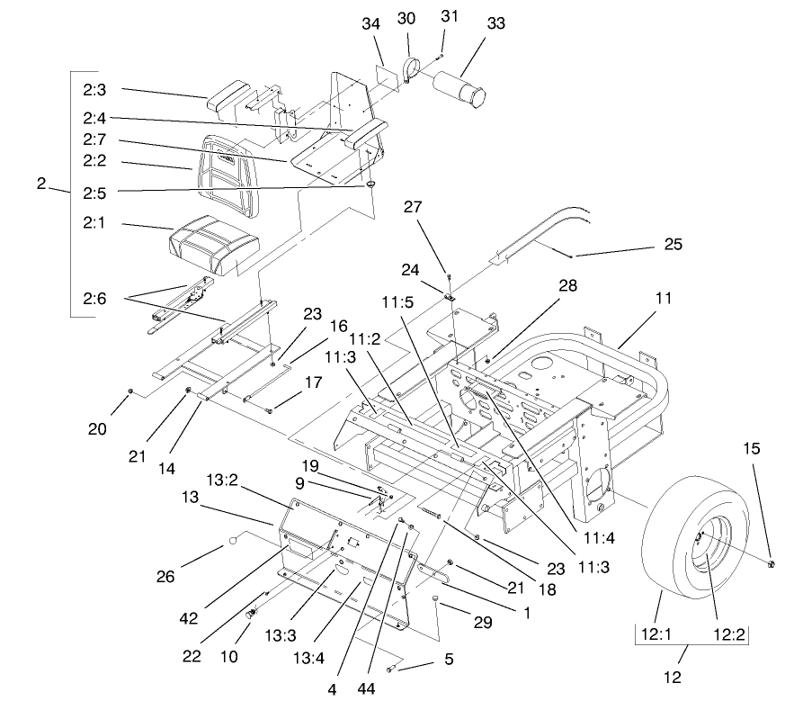 Rear Frame And Wheel Assembly