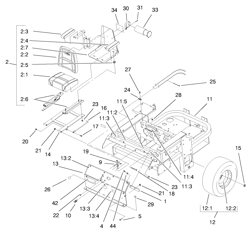 Rear Frame And Wheel Assembly