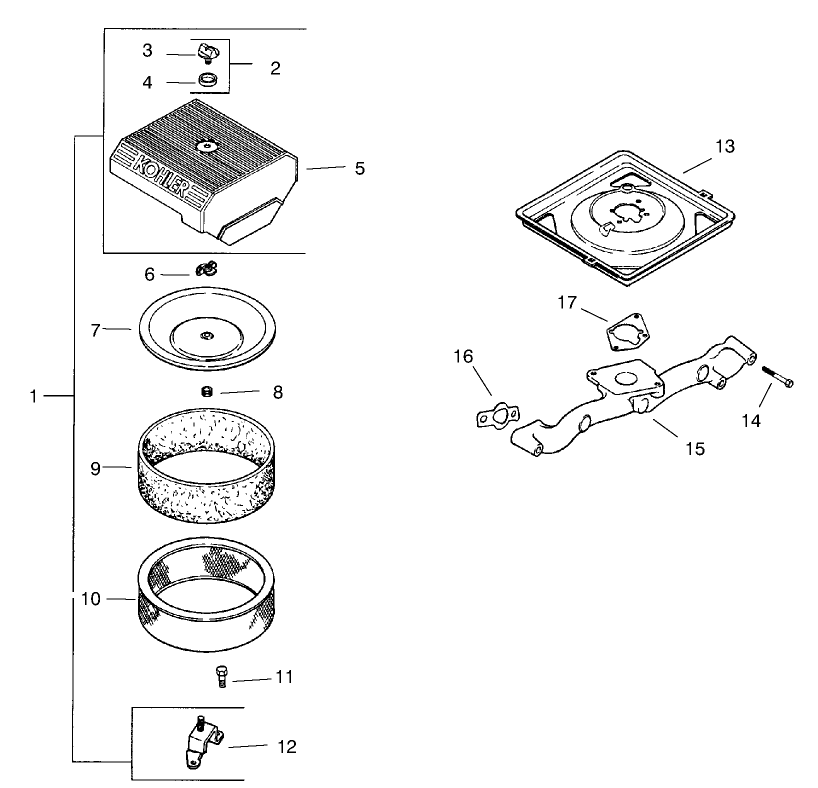 Group 10-Air Intake/filtration (ch22s 76513 Kohler)