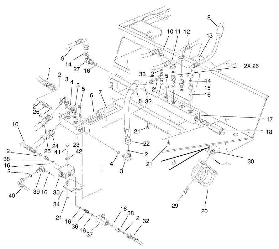 Front Hydraulics Manifolds