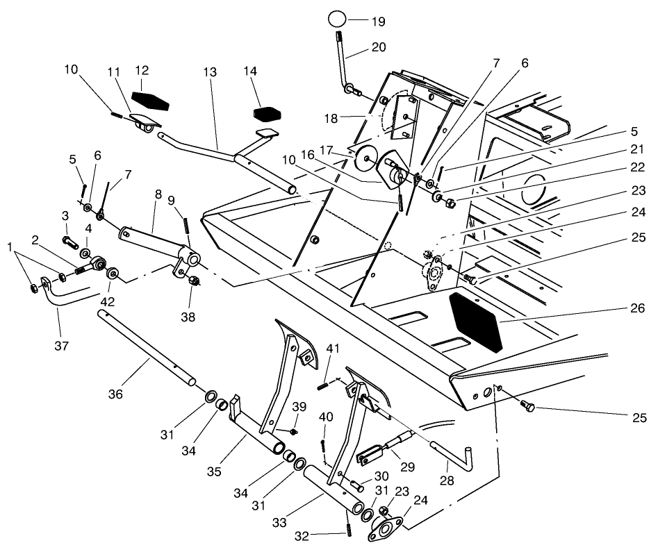 Traction & Brake Pedals Assembly