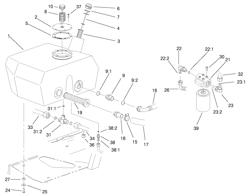 Hydraulic Filter And Reservoir Assembly