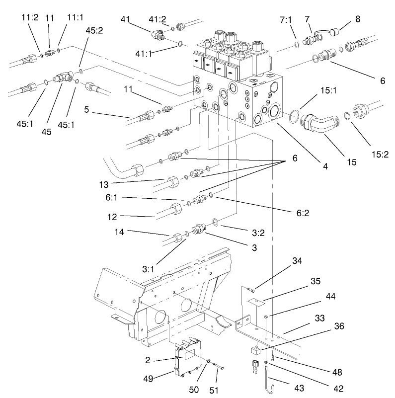 Front Hydraulic Control Block And Hose Assembly