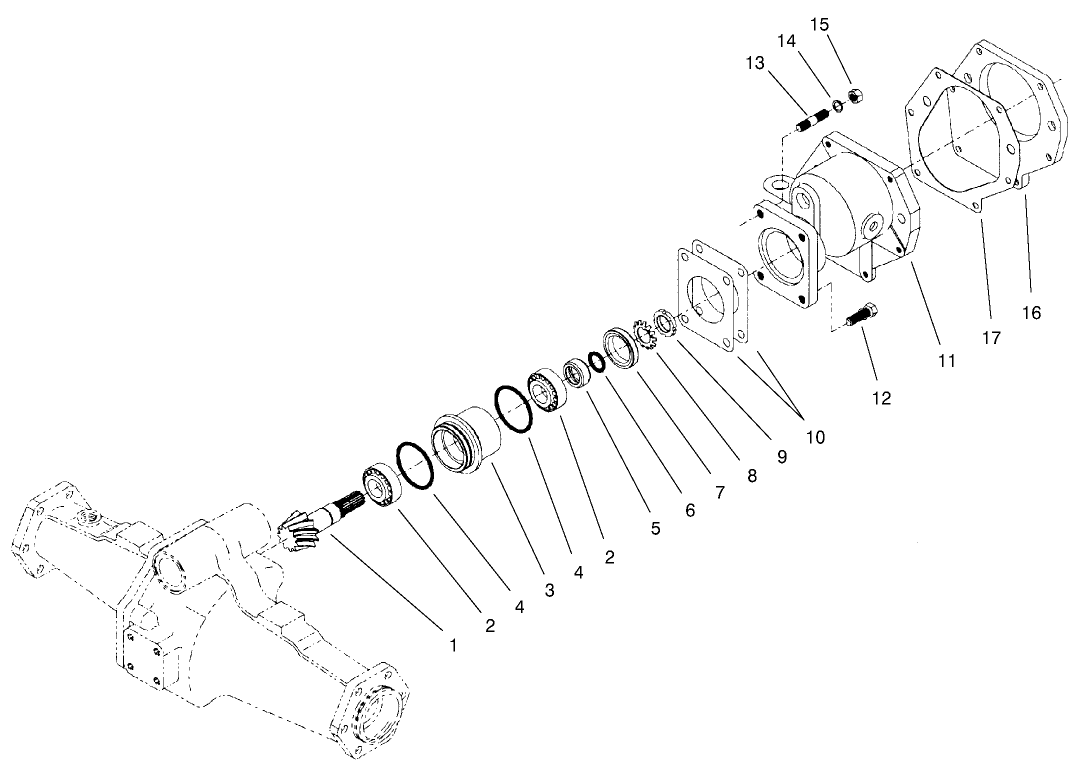 Rear Axle Assembly No. 100-3784 Bevel Pinion Shaft Assembly