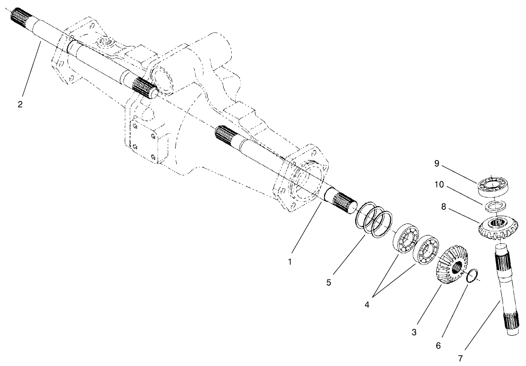 Rear Axle Assembly No. 100-3784 (continued) Bevel Gear Shaft Assembly