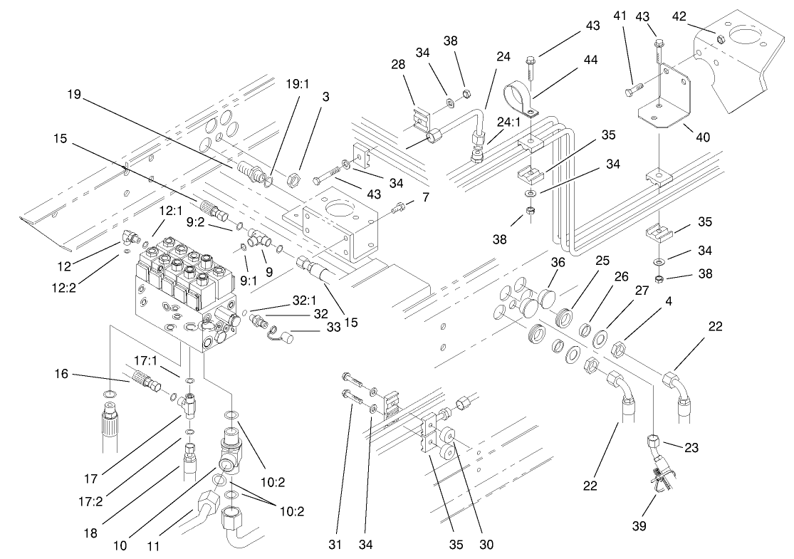 Rear Hydraulic Control Block And Tube Assembly
