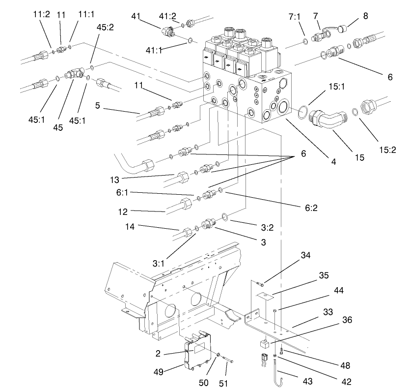 Front Hydraulic Control Block And Hose Assembly