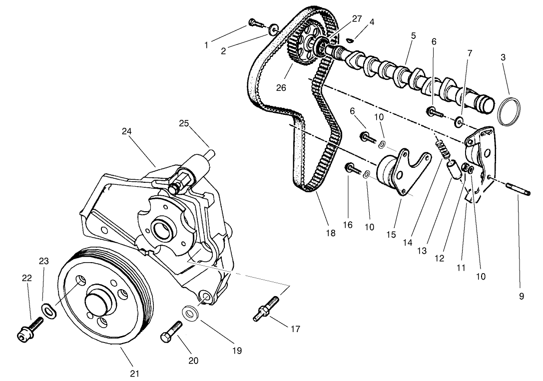 Camshaft And Fan Support Assembly