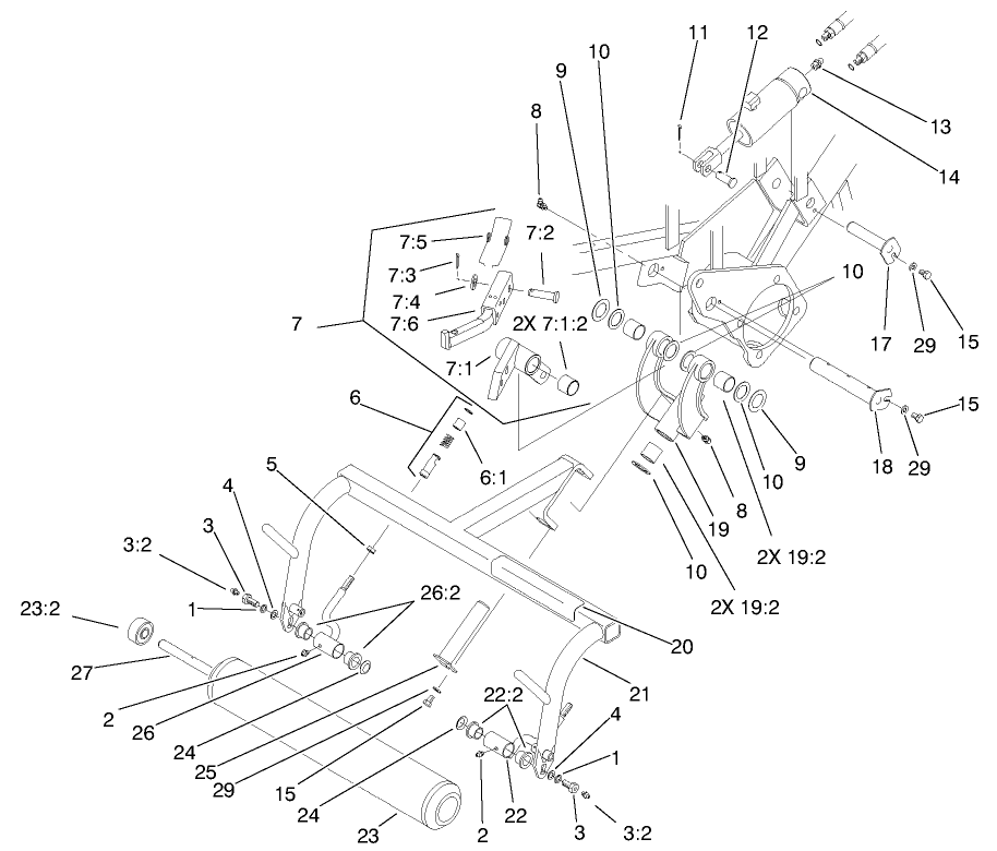 Left Hand Pull Frame Assembly