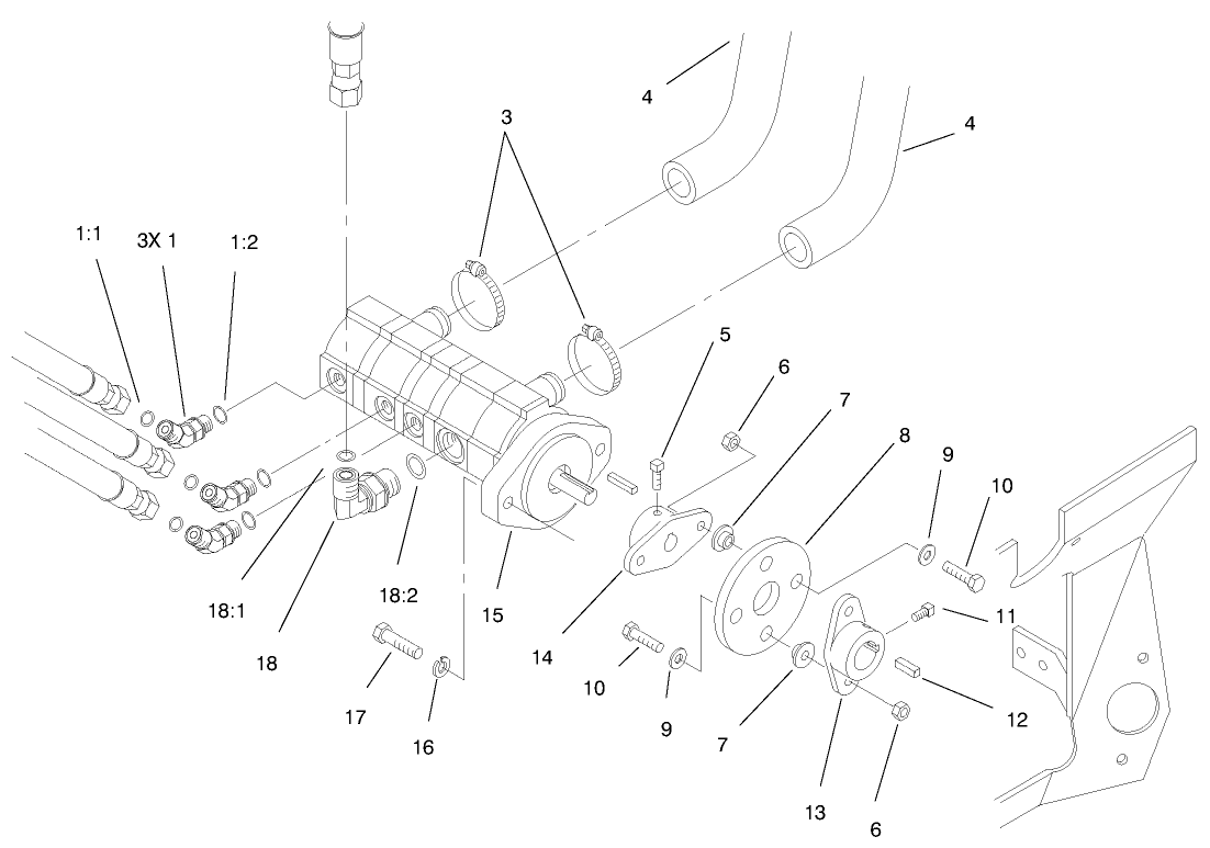 Hydraulic Pump Installation Assembly