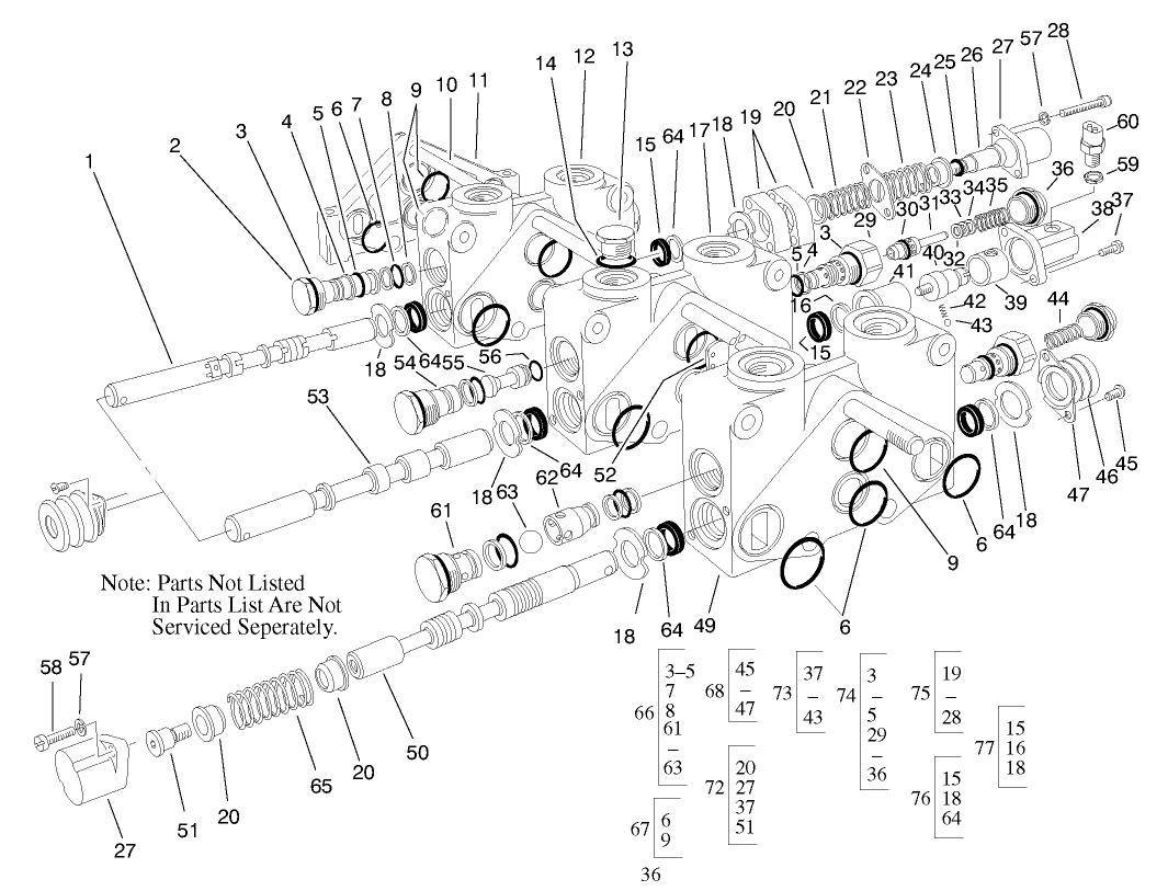 Control Valve Assembly No. 84-2203 (sections 3 Thru 5)