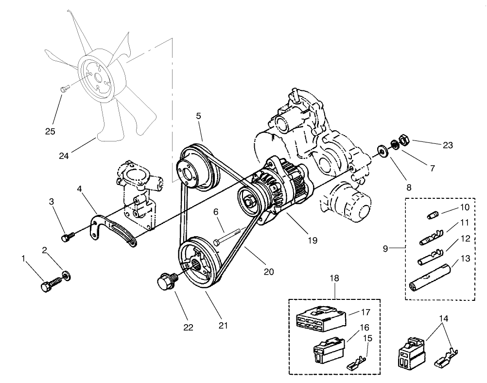 Alternator and Pulley Assembly
