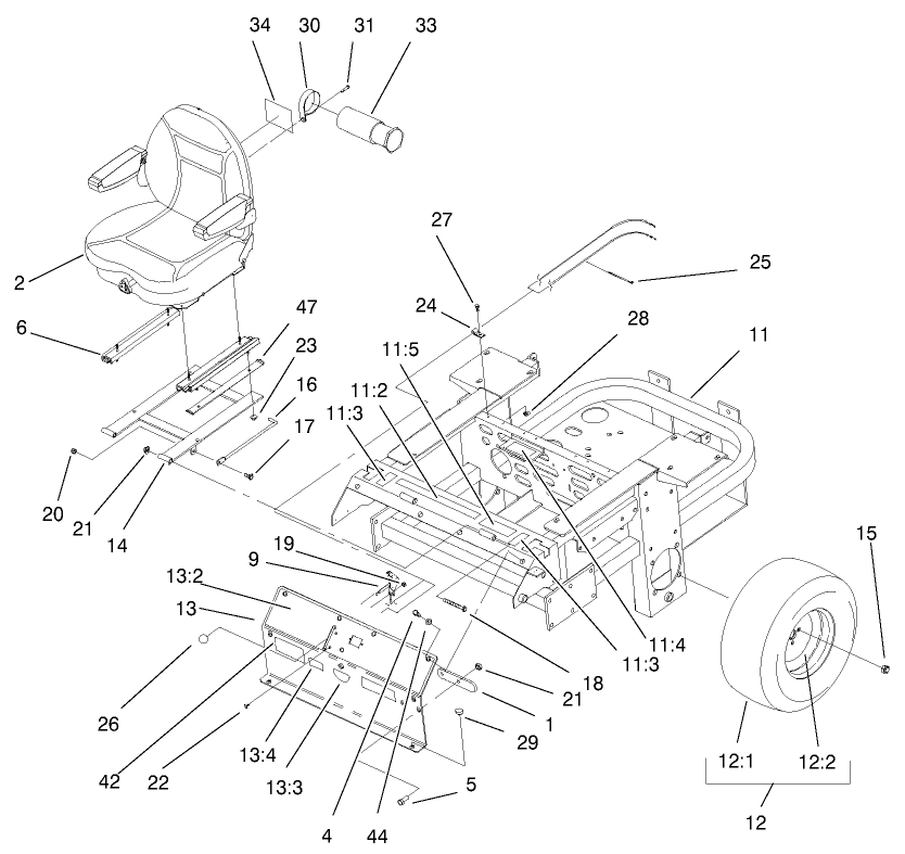 Rear Frame And Wheel Assembly