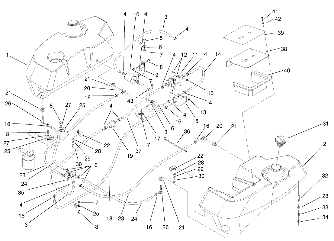 Tank And Fuel Lines Assembly