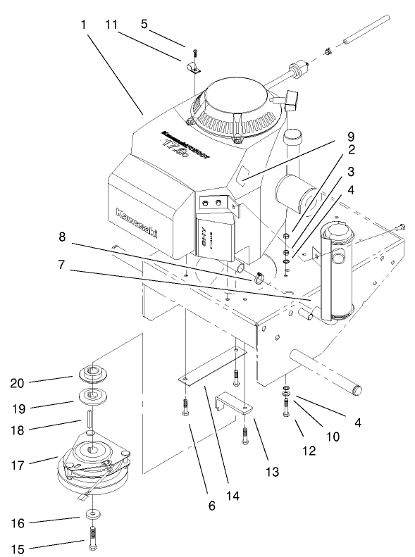 Engine & Muffler Assembly