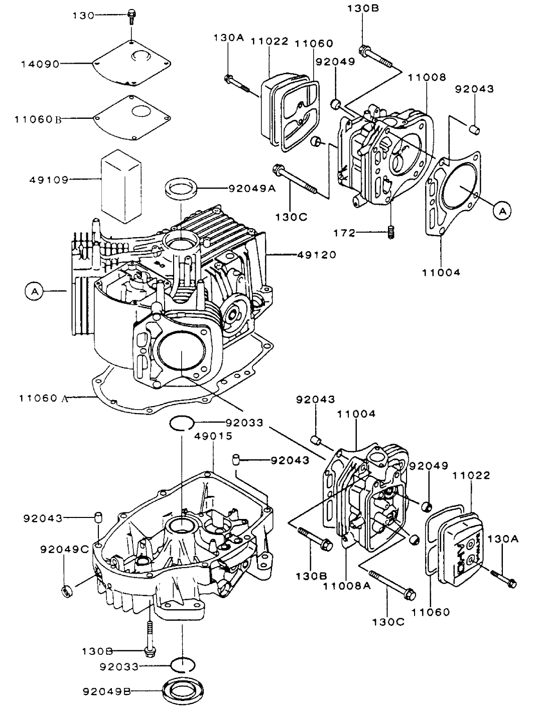 Cylinder/crankcase Assembly Kawasaki Fh500v-As25