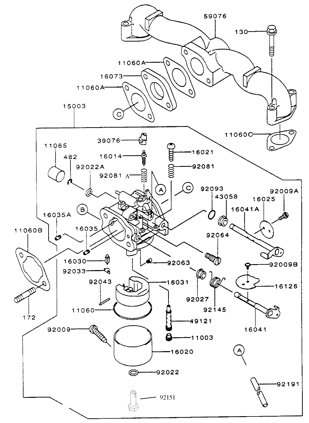 Carburetor Assembly Kawasaki Fh500v-As25