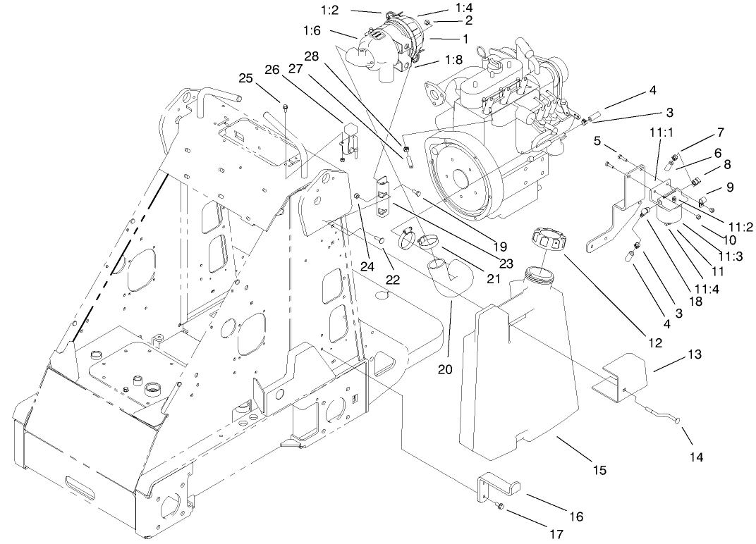 Fuel Tank And Air Filter Assembly