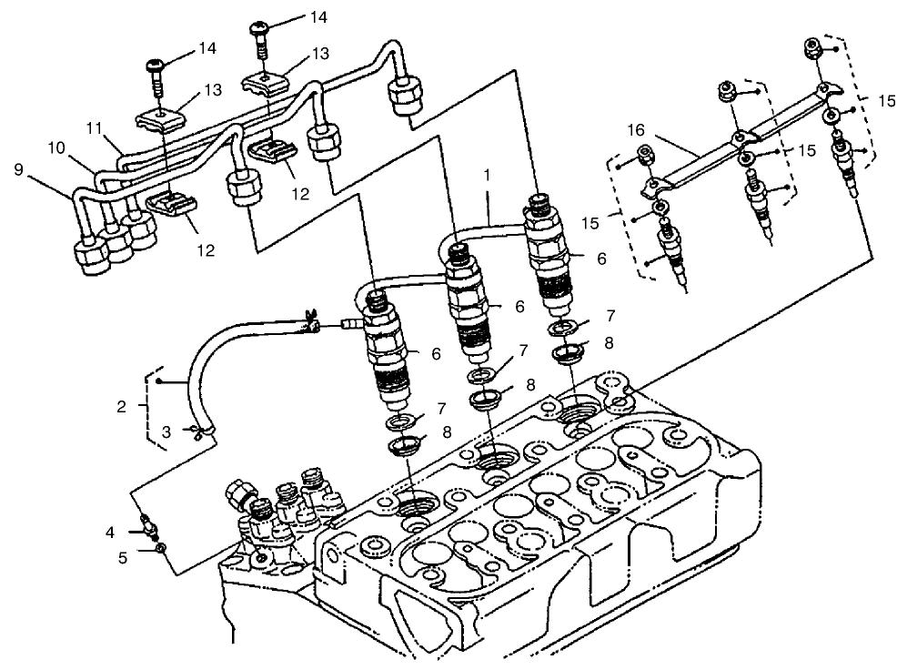Nozzle Holder And Glow Plugs Assembly