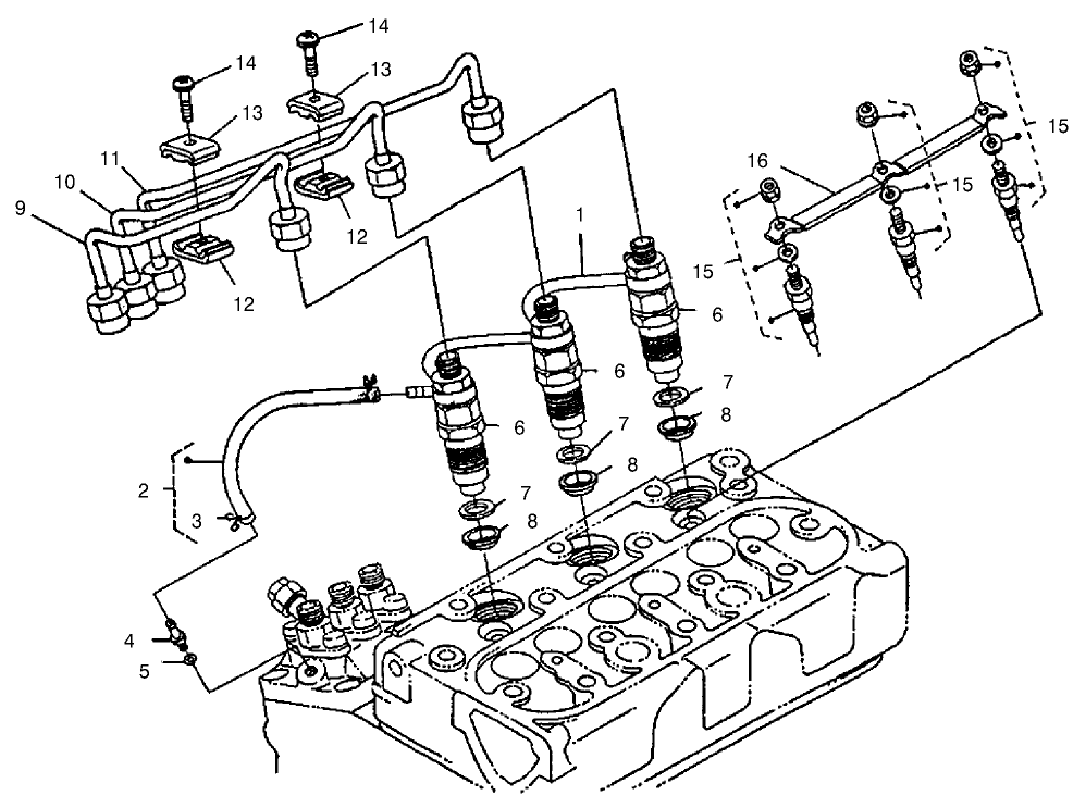 Nozzle Holder And Glow Plugs Assembly