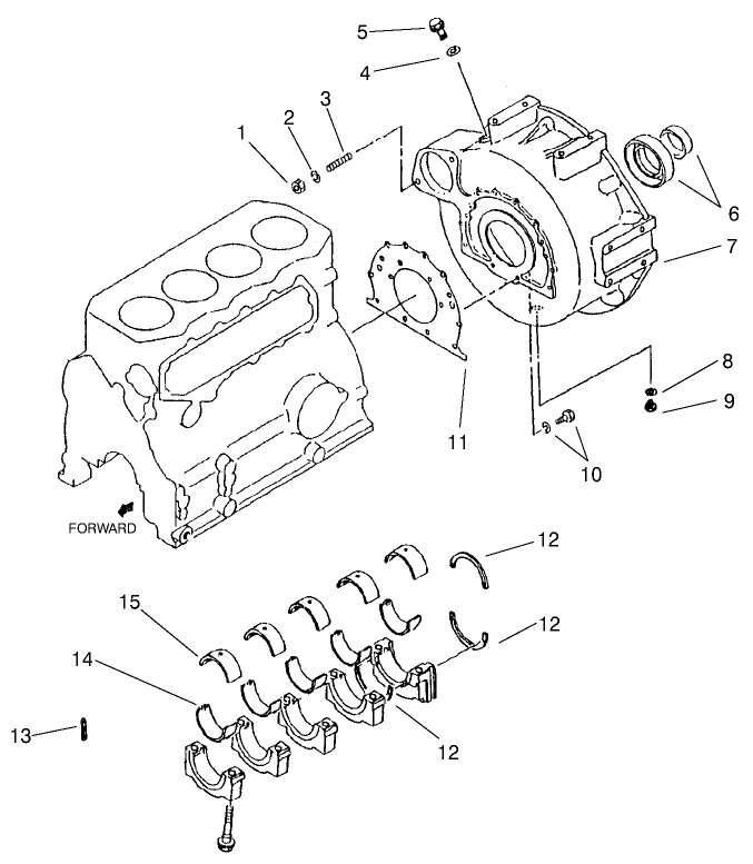 Flywheel Housing And Main Metal Assembly
