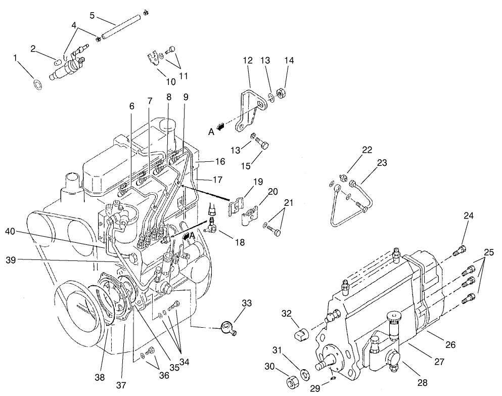 Fuel Injection Pump Mount Assembly