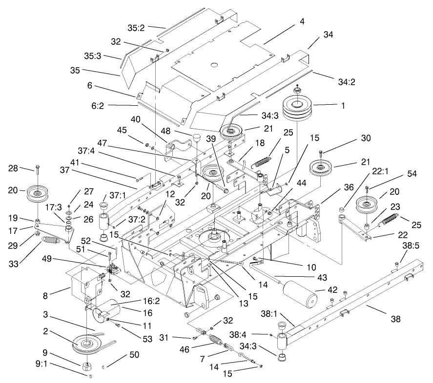 Center Deck, Arms And Covers Assembly