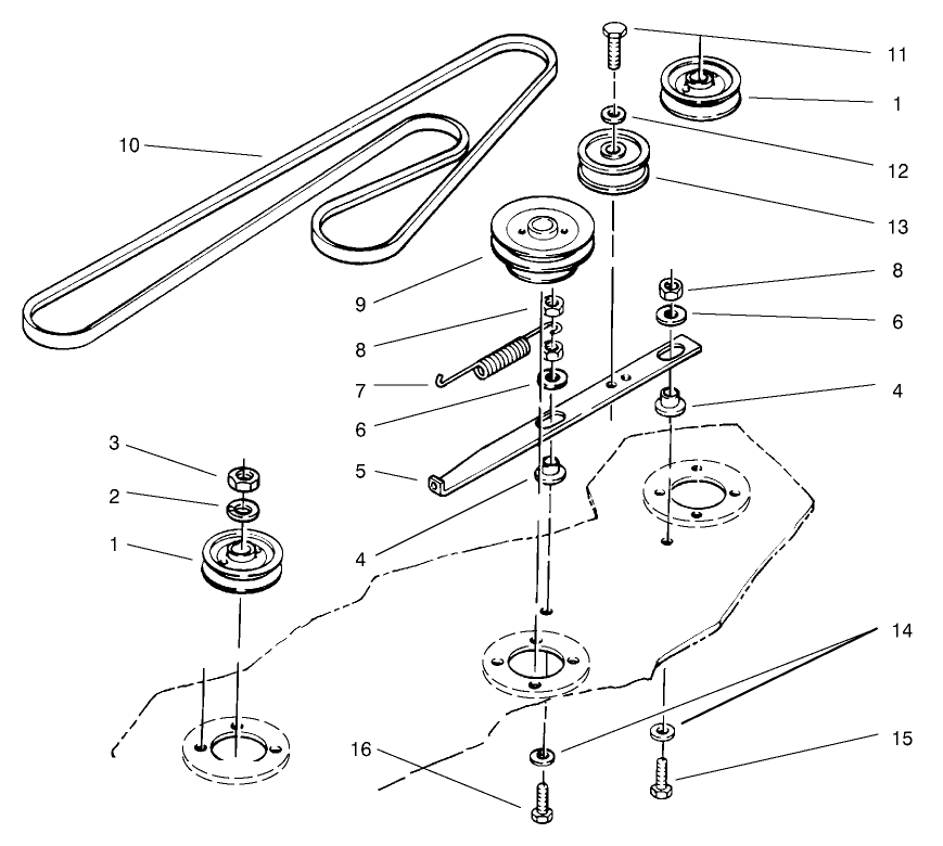 Deck Belt And Pulleys