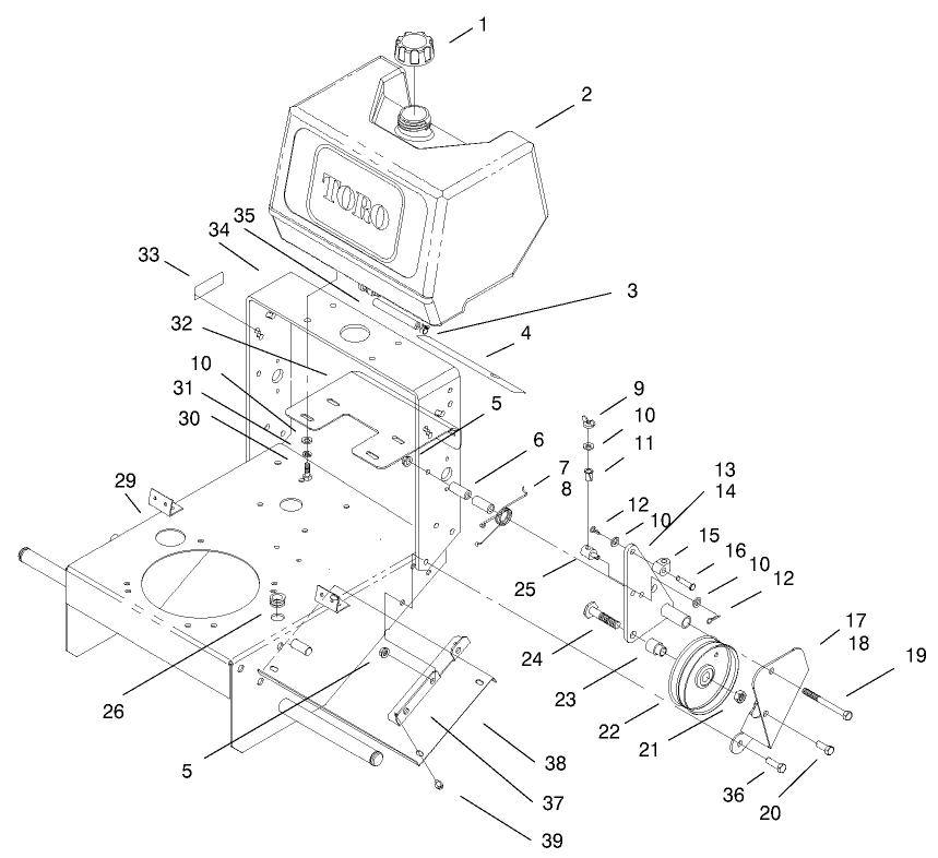 Fuel Tank & Idler Bracket Assembly