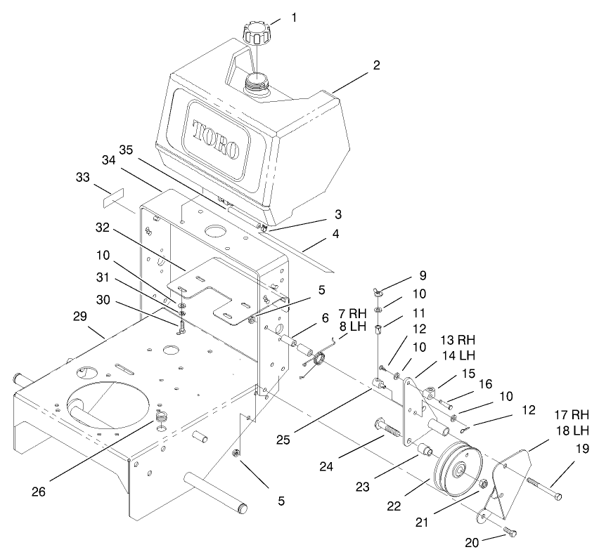 Fuel Tank & Idler Bracket Assembly