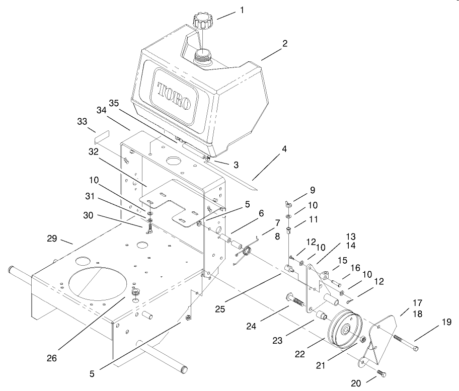 Fuel Tank & Idler Bracket Assembly