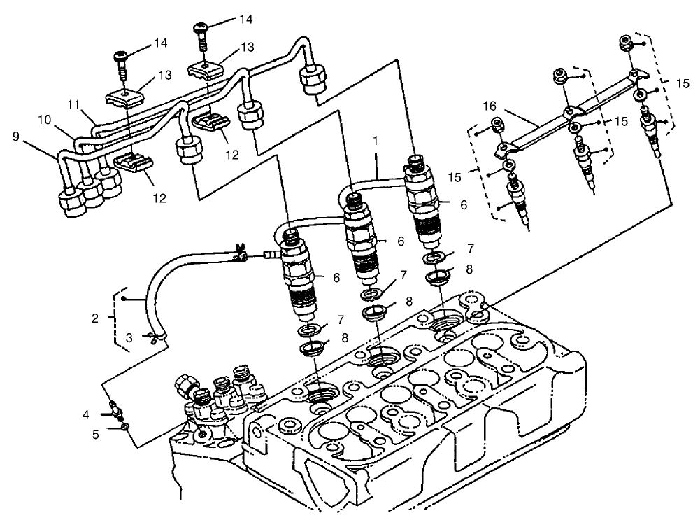 Nozzle Holder And Glow Plugs Assembly