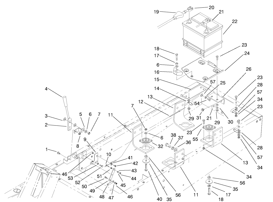 Battery & Engine Mount Assembly