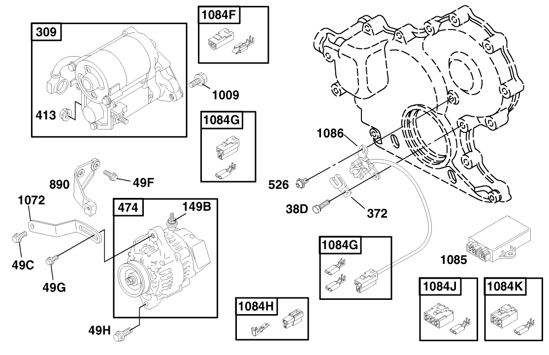 Alternator & Starter Assembly