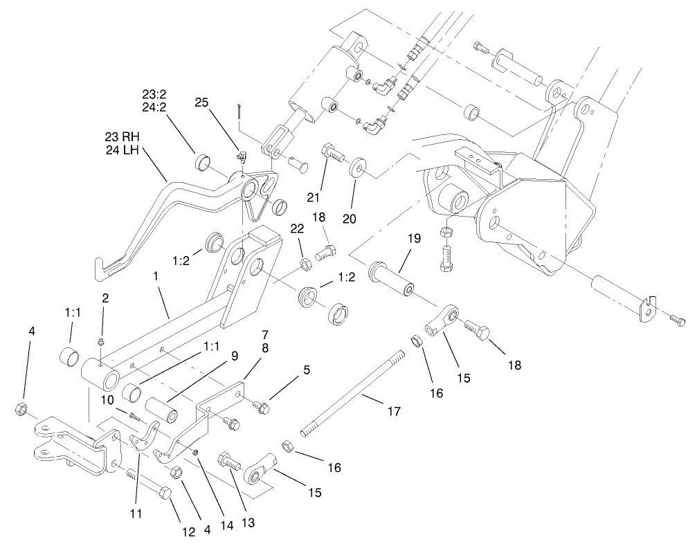 Lh & Rh Lift Arm Assembly (right Side Shown)