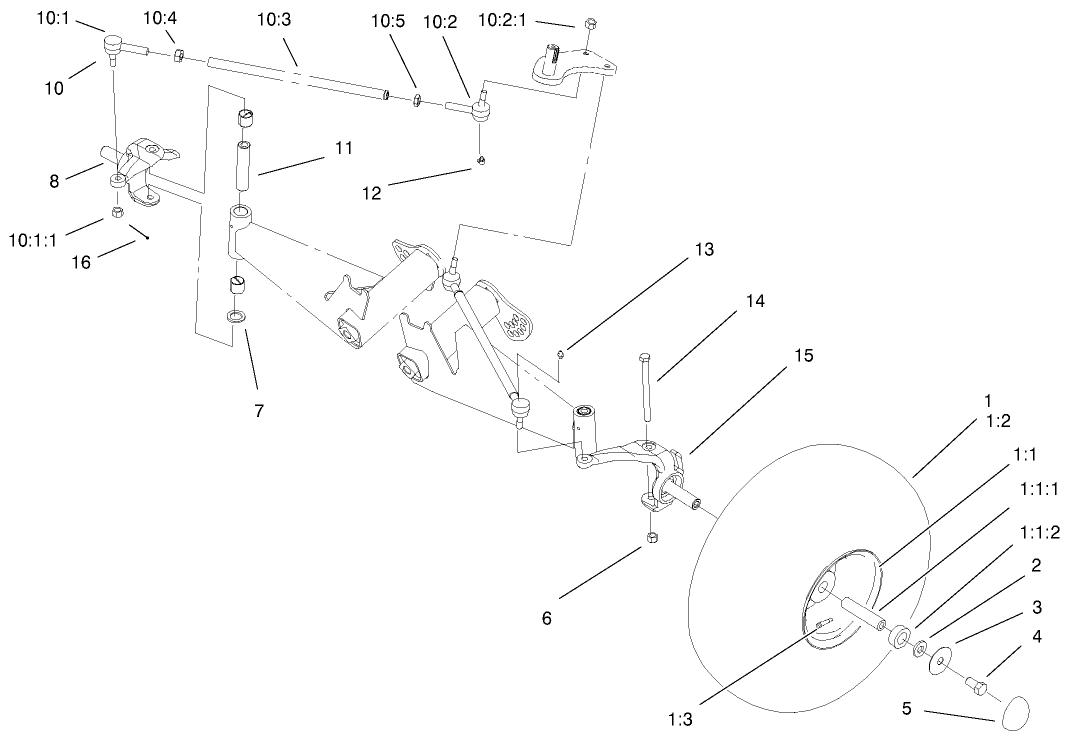 Front Tire And Steering Assembly