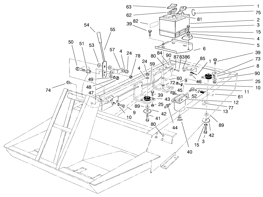Battery & Engine Mount Assembly