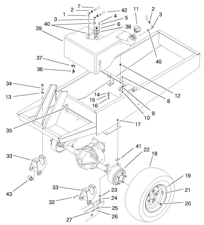 Fuel Tank And Axle Assembly