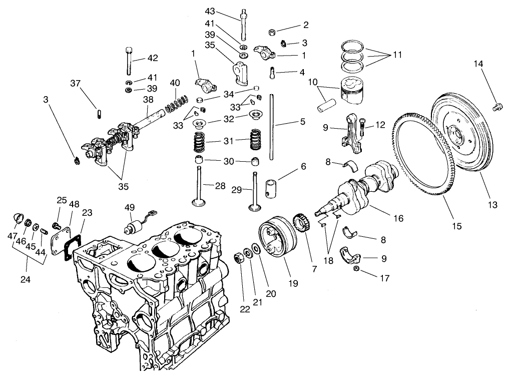 Valves And Crankshaft Assembly