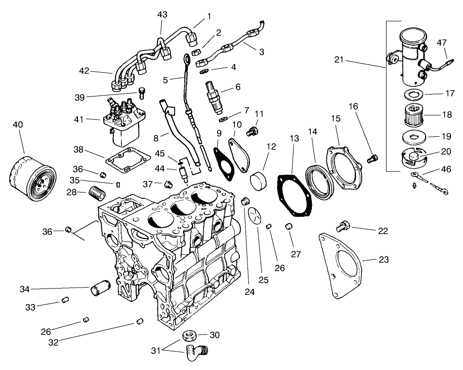Fuel Supply & Engine Block Assembly