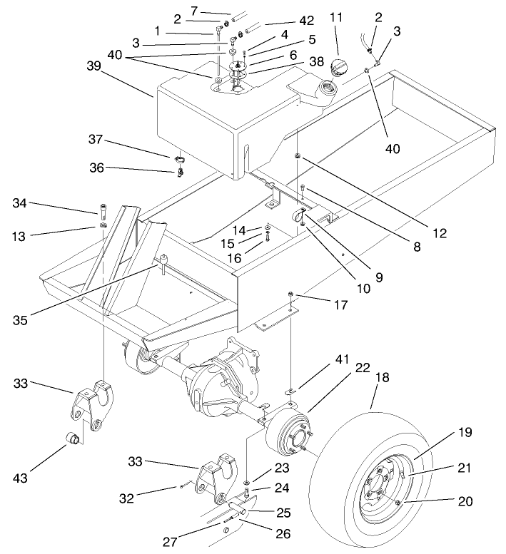 Fuel Tank & Axle Assembly
