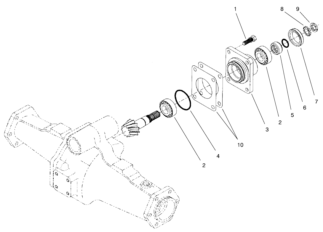 Rear Axle Assembly No. 95-7501 Bevel Pinion Shaft Assembly