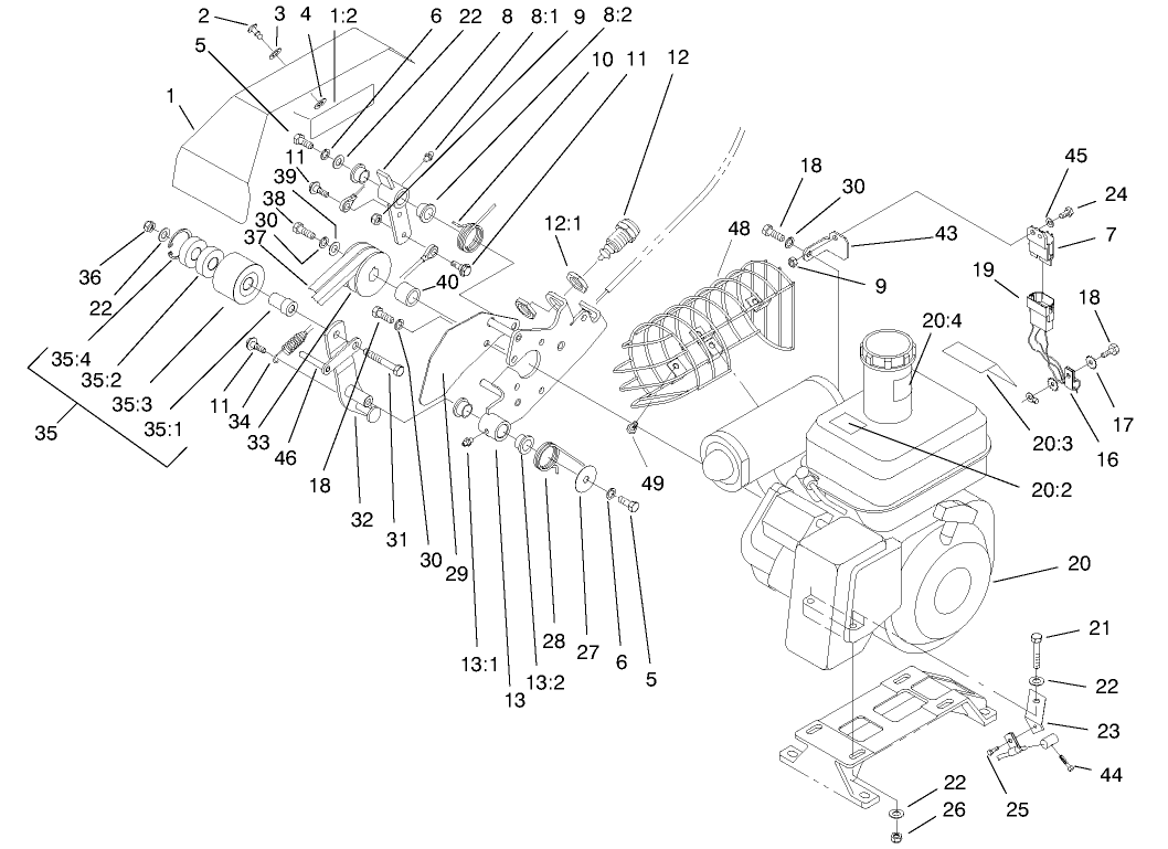 Engine And Bellcrank Assembly