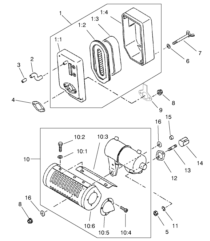 Engine Air Cleaner And Muffler Assembly